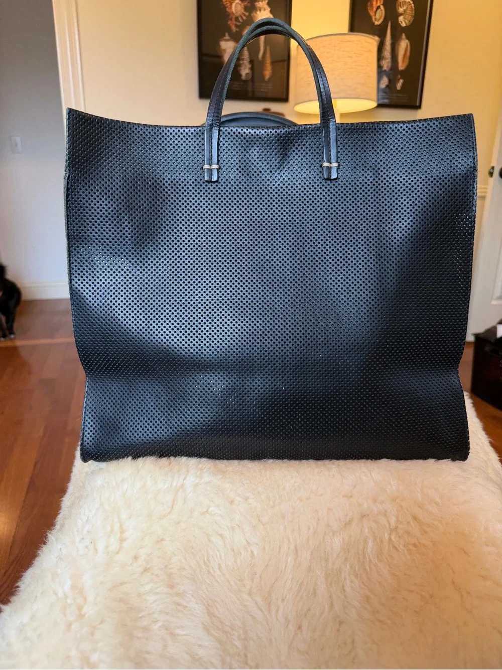 Clare V. Simple Tote Bag-black Perf - Picture 2 of 14